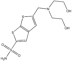 5-[[Bis(2-hydroxyethyl)amino]methyl]thieno[2,3-b]thiophene-2-sulfonamide Struktur