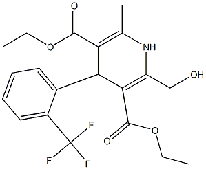 4-(2-Trifluoromethylphenyl)-2-hydroxymethyl-6-methyl-1,4-dihydropyridine-3,5-dicarboxylic acid diethyl ester Struktur