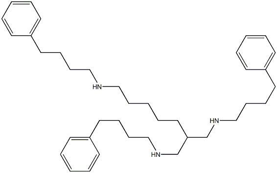 N,N'-Bis(4-phenylbutyl)-2-[[(4-phenylbutyl)amino]methyl]heptane-1,7-diamine Struktur