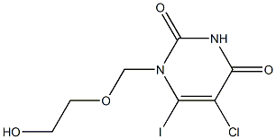 5-Chloro-1-[(2-hydroxyethoxy)methyl]-6-iodopyrimidine-2,4(1H,3H)-dione Struktur