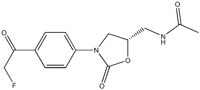 (5S)-5-Acetylaminomethyl-3-[4-fluoroacetylphenyl]oxazolidin-2-one Struktur