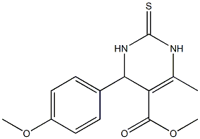 2-Thioxo-4-methyl-6-(4-methoxyphenyl)-1,2,3,6-tetrahydropyrimidine-5-carboxylic acid methyl ester Struktur