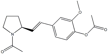 (2S)-1-Acetyl-2-[(E)-2-[4-(acetyloxy)-3-methoxyphenyl]ethenyl]pyrrolidine Struktur