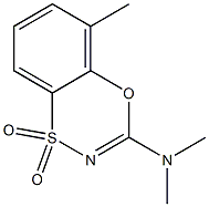 3-(Dimethylamino)-5-methyl-4,1,2-benzoxathiazine 1,1-dioxide Struktur