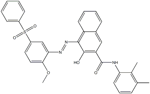 3-Hydroxy-4-[(5-phenylsulfonyl-2-methoxyphenyl)azo]-N-(2,3-dimethylphenyl)-2-naphthamide Struktur