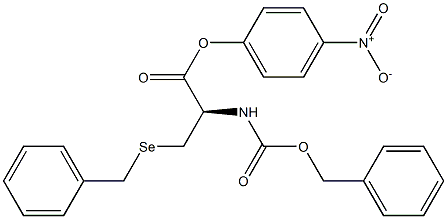 (-)-3-Benzylseleno-N-(benzyloxycarbonyl)-L-alanine 4-nitrophenyl ester Struktur