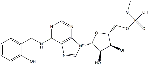 N-(2-Hydroxybenzyl)adenosine 5'-(phosphorothioic acid S-methyl) ester Struktur