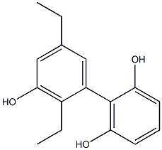 2',5'-Diethyl-1,1'-biphenyl-2,3',6-triol Structure