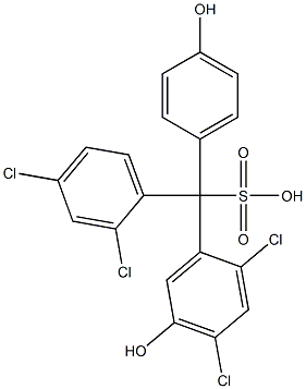 (2,4-Dichlorophenyl)(2,4-dichloro-5-hydroxyphenyl)(4-hydroxyphenyl)methanesulfonic acid Struktur