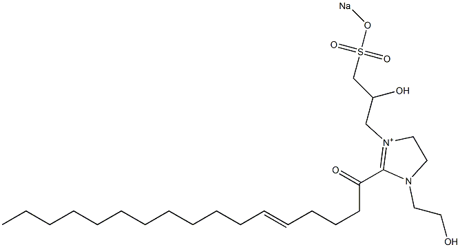 1-(2-Hydroxyethyl)-3-[2-hydroxy-3-(sodiooxysulfonyl)propyl]-2-(5-heptadecenoyl)-2-imidazoline-3-ium Struktur