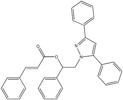 (E)-3-Phenylacrylic acid [1-phenyl-2-(3,5-diphenyl-1H-pyrazol-1-yl)ethyl] ester Struktur