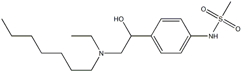 2-(N-Ethylheptylamino)-1-(4-methylsulfonylaminophenyl)ethanol Struktur