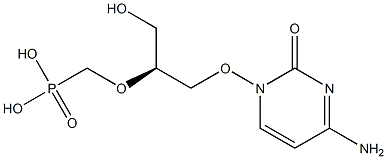 1-[(S)-3-Hydroxy-2-(phosphonomethoxy)propoxy]cytosine Struktur