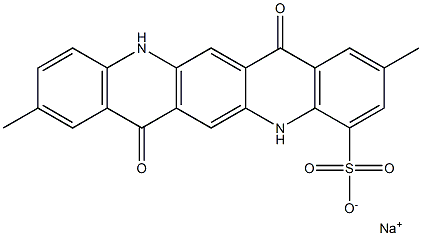 5,7,12,14-Tetrahydro-2,9-dimethyl-7,14-dioxoquino[2,3-b]acridine-4-sulfonic acid sodium salt Struktur