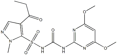 1-(4,6-Dimethoxy-2-pyrimidinyl)-3-(1-methyl-4-ethylcarbonyl-1H-pyrazol-5-ylsulfonyl)urea Struktur