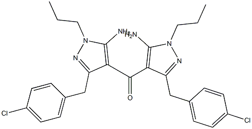 (4-Chlorophenyl)(5-amino-1-propyl-3-methyl-1H-pyrazol-4-yl) ketone Struktur