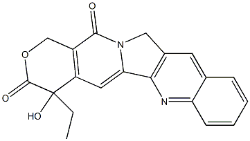 4-Ethyl-4-hydroxy-1H,12H-6,12a-diaza-2-oxa-13H-dibenzo[b,h]fluorene-3,13(4H)-dione Struktur