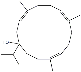 (3E,7E,11E)-1-Isopropyl-4,8,12-trimethyl-3,7,11-cyclotetradecatrien-1-ol Struktur