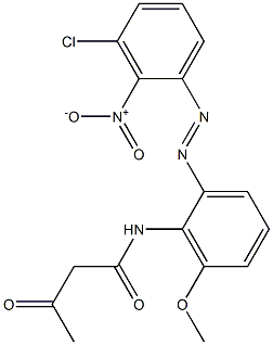 2-Acetyl-2'-(3-chloro-2-nitrophenylazo)-6'-methoxyacetanilide Struktur