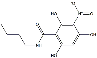 2,4,6-Trihydroxy-3-nitro-N-butylbenzamide Struktur