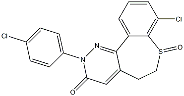 8-Chloro-2-(4-chlorophenyl)-5,6-dihydro[1]benzothiepino[5,4-c]pyridazin-3(2H)-one 7-oxide Struktur