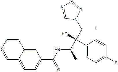 N-[(1R,2R)-2-(2,4-Difluorophenyl)-2-hydroxy-1-methyl-3-(1H-1,2,4-triazol-1-yl)propyl]naphthalene-2-carboxamide Struktur