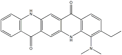 4-(Dimethylamino)-3-ethyl-5,12-dihydroquino[2,3-b]acridine-7,14-dione Struktur