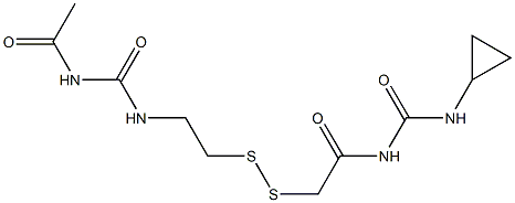 1-Acetyl-3-[2-[[(3-cyclopropylureido)carbonylmethyl]dithio]ethyl]urea Struktur