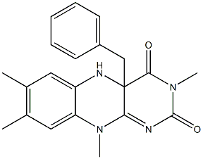 4a-Benzyl-5,10-dihydro-3,7,8,10-tetramethylbenzo[g]pteridine-2,4(3H,4aH)-dione Struktur