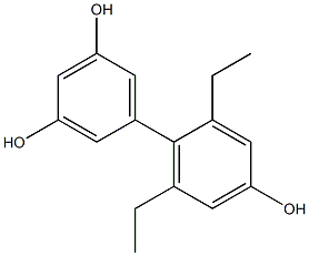 2',6'-Diethyl-1,1'-biphenyl-3,4',5-triol Structure