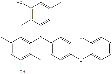 N,N-Bis(3-hydroxy-2,5-dimethylphenyl)-4-(2-hydroxy-3-methylphenoxy)benzenamine Struktur