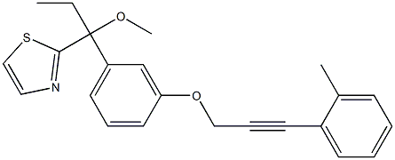 2-[1-Methoxy-1-[3-[3-(2-methylphenyl)-2-propynyloxy]phenyl]propyl]thiazole Struktur