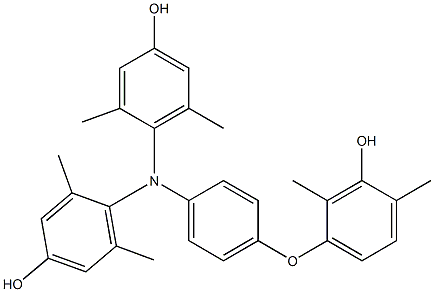 N,N-Bis(4-hydroxy-2,6-dimethylphenyl)-4-(3-hydroxy-2,4-dimethylphenoxy)benzenamine Struktur