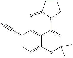 2,2-Dimethyl-4-(2-oxopyrrolidin-1-yl)-2H-1-benzopyran-6-carbonitrile Struktur