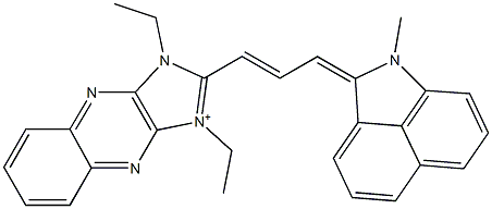 1,3-Diethyl-2-[3-[(1,2-dihydro-1-methylbenz[cd]indol)-2-ylidene]-1-propenyl]-1H-imidazo[4,5-b]quinoxalin-3-ium Structure