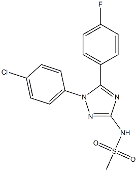 1-(4-Chlorophenyl)-5-(4-fluorophenyl)-3-((methylsulfonyl)amino)-1H-1,2,4-triazole Struktur