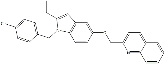 1-(4-Chlorobenzyl)-2-ethyl-5-[(quinolin-2-yl)methoxy]-1H-indole Struktur