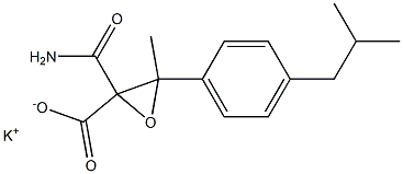 2-Carbamoyl-3-(4-isobutylphenyl)-3-methyl-2-oxiranecarboxylic acid potassium salt Struktur