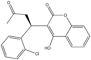 4-Hydroxy-3-[(1S)-3-oxo-1-(2-chlorophenyl)butyl]-2H-1-benzopyran-2-one Struktur