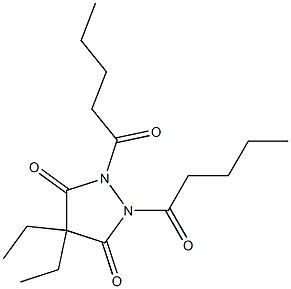 4,4-Diethyl-1,2-divaleryl-3,5-pyrazolidinedione Structure