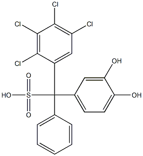 (2,3,4,5-Tetrachlorophenyl)(3,4-dihydroxyphenyl)phenylmethanesulfonic acid Struktur