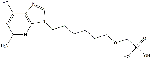 [6-(2-Amino-6-hydroxy-9H-purin-9-yl)hexyloxy]methylphosphonic acid Struktur