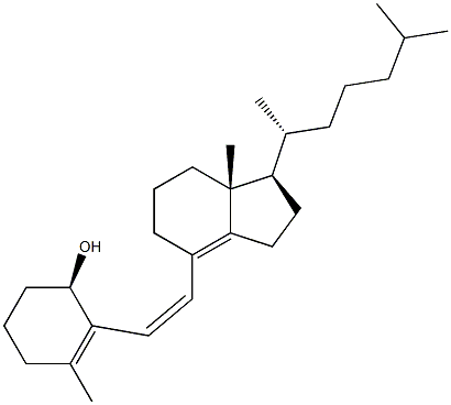 (4R,6Z)-9,10-Secocholesta-5(10),6,8(14)-trien-4-ol Struktur