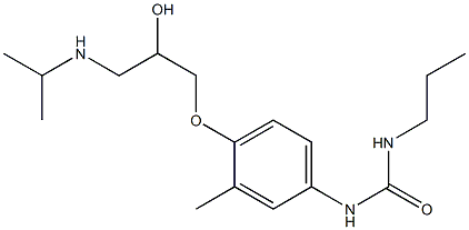 1-Propyl-3-[3-methyl-4-[2-hydroxy-3-[isopropylamino]propoxy]phenyl]urea Struktur