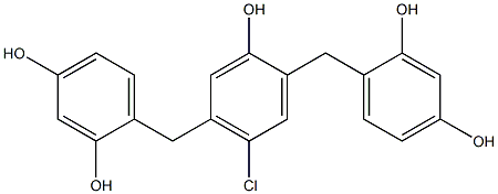 4-Chloro-2,5-bis(2,4-dihydroxybenzyl)phenol Struktur