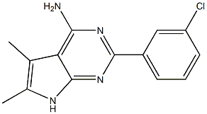 4-Amino-5,6-dimethyl-2-(3-chlorophenyl)-7H-pyrrolo[2,3-d]pyrimidine Struktur