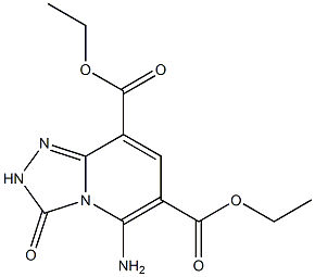 2,3-Dihydro-5-amino-3-oxo-1,2,4-triazolo[4,3-a]pyridine-6,8-dicarboxylic acid diethyl ester Struktur