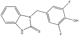 2,3-Dihydro-3-(3,5-difluoro-4-hydroxybenzyl)-1H-benzimidazole-2-thione Struktur