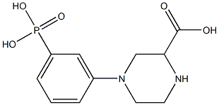 3-[3-Carboxy-1-piperazinyl]phenylphosphonic acid Struktur