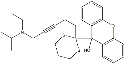 9-[2-[5-(N-Ethyl-N-isopropylamino)-3-pentynyl]-1,3-dithian-2-yl]-9H-xanthen-9-ol Struktur